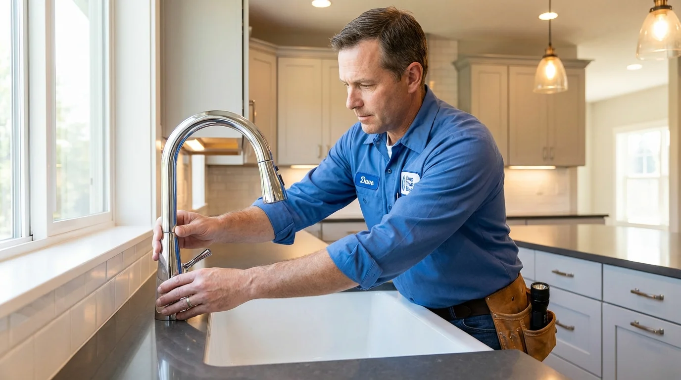 Kitchen faucet installation by Johns Plumbing LLC in Planada