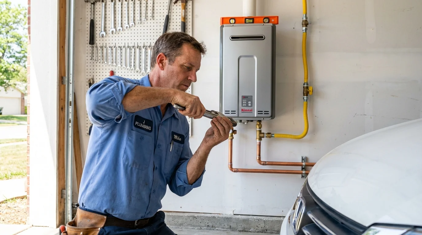 Tankless water heater installation by a Johns Plumbing LLC plumber in Planada